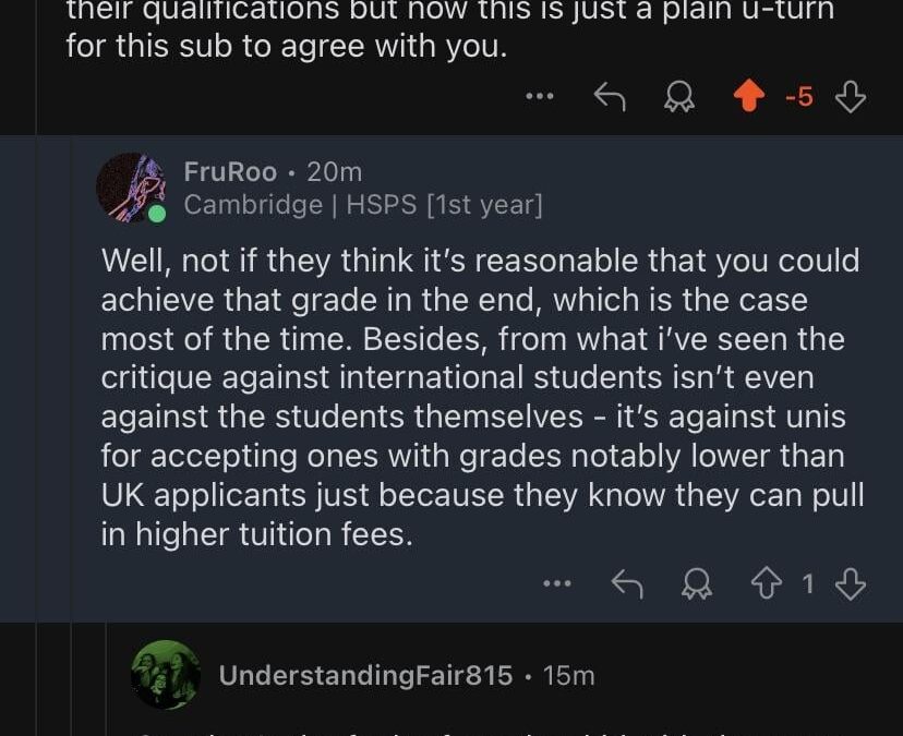 It’s OK when Brits inflate their grades